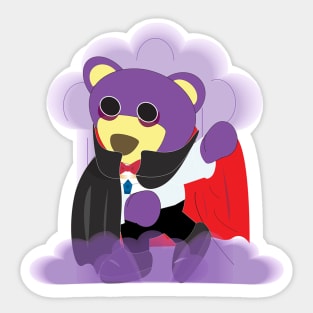 Mr.purple bear is Vampire,Halloween bear,ghost bear,Dracula bear Sticker